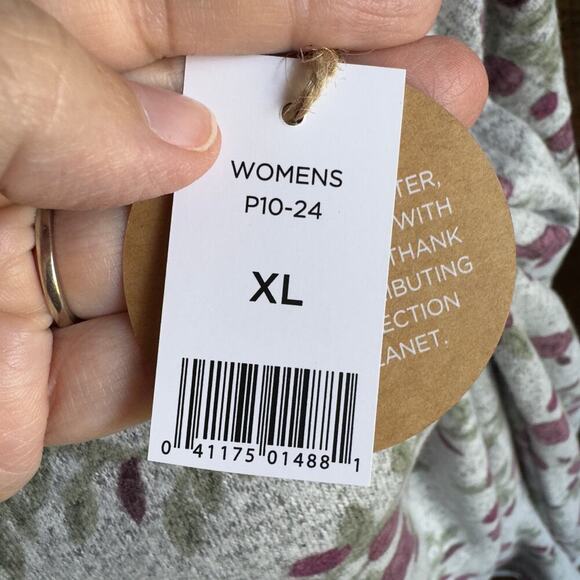 Dip Gray Floral Cowl Neck Sweater, Tunic NWT Size XL Super Soft - Picture 4 of 9